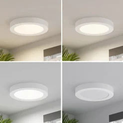 Prios LED plafondlamp Edwina, wit, 25 cm, CCT, IP44