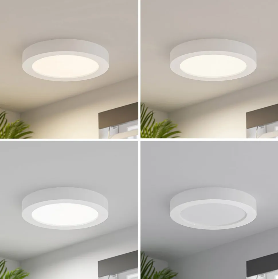 Prios LED plafondlamp Edwina, wit, 25 cm, CCT, IP44