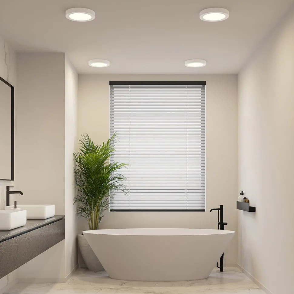 Prios LED plafondlamp Edwina, wit, 25 cm, CCT, IP44