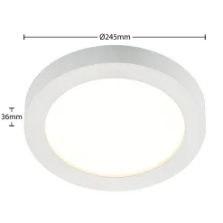 Prios LED plafondlamp Edwina, wit, 25 cm, CCT, IP44