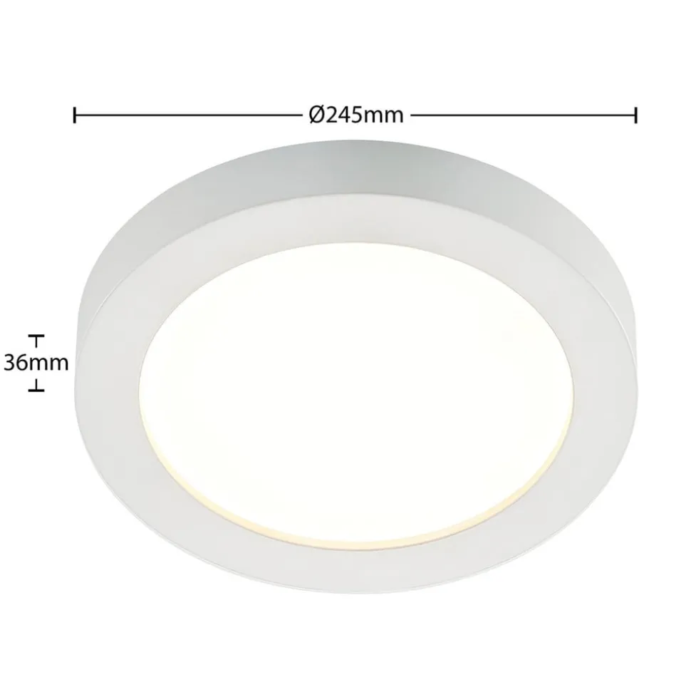 Prios LED plafondlamp Edwina, wit, 25 cm, CCT, IP44