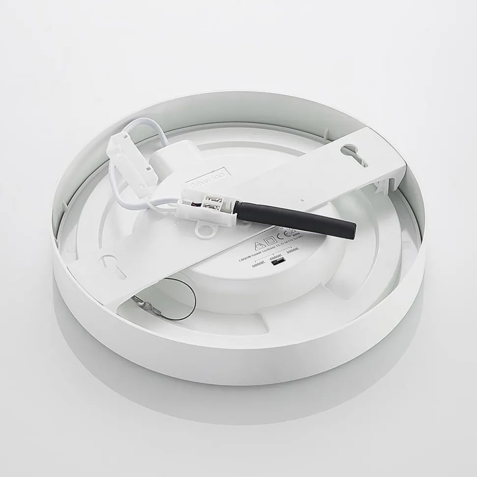 Prios LED plafondlamp Edwina, wit, 25 cm, CCT, IP44