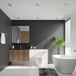 Prios LED plafondlamp Edwina, zilver, 12 cm, CCT, IP44