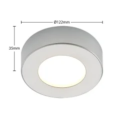 Prios LED plafondlamp Edwina, zilver, 12 cm, CCT, IP44