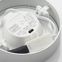 Prios LED plafondlamp Edwina, zilver, 12 cm, CCT, IP44