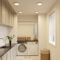 Prios LED plafondlamp Edwina, zilver, 25 cm, set van 2