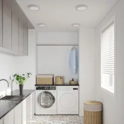 Prios LED plafondlamp Edwina, zilver, 25 cm, set van 2