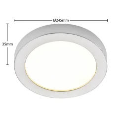 Prios LED plafondlamp Edwina, zilver, 25 cm, set van 2
