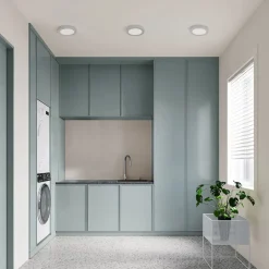 Prios LED plafondlamp Edwina, zilver, 23 cm, CCT, IP44