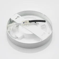 Prios LED plafondlamp Edwina, zilver, 23 cm, CCT, IP44