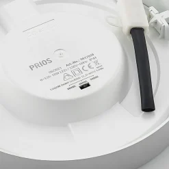 Prios LED plafondlamp Edwina, zilver, 23 cm, CCT, IP44