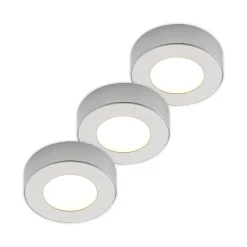 Prios LED plafondlamp Edwina, zilver, 12 cm, set van 3