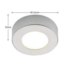 Prios LED plafondlamp Edwina, zilver, 12 cm, set van 3
