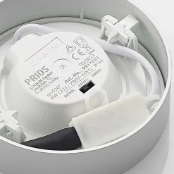 Prios LED plafondlamp Edwina, zilver, 12 cm, set van 3