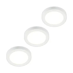 Prios LED plafondlamp Edwina, wit, 25 cm, set van 3