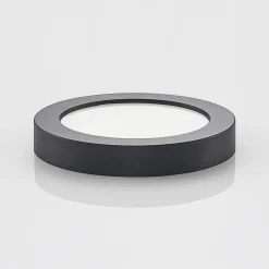 Prios LED plafondlamp Edwina, zwart, 23 cm, CCT, IP44