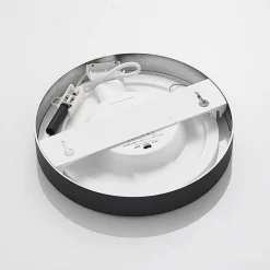 Prios LED plafondlamp Edwina, zwart, 23 cm, CCT, IP44