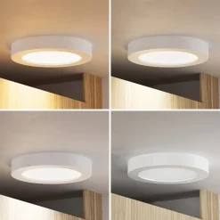 Prios LED plafondlamp Edwina, wit, 23 cm, CCT, IP44