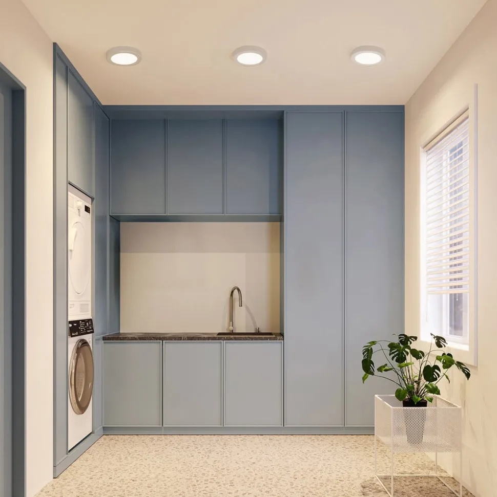 Prios LED plafondlamp Edwina, zilver, 23 cm, set van 10