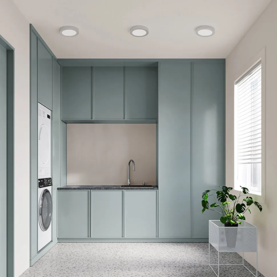 Prios LED plafondlamp Edwina, zilver, 23 cm, set van 10