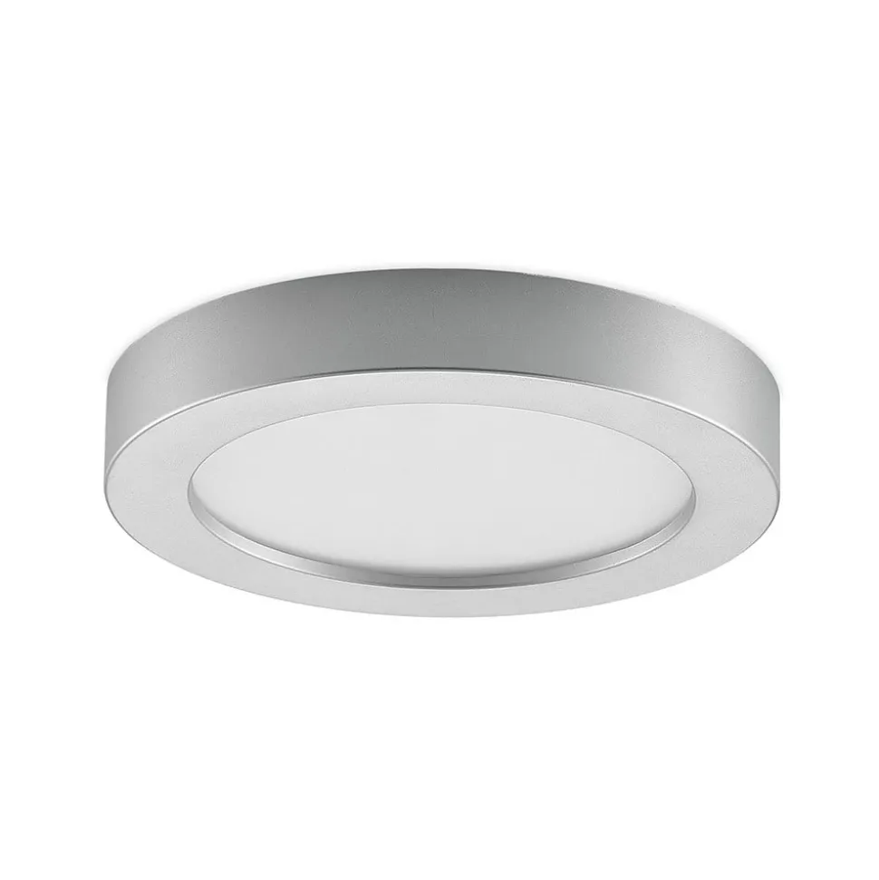 Prios LED plafondlamp Edwina, zilver, 23 cm, set van 10