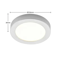 Prios LED plafondlamp Edwina, zilver, 23 cm, set van 10