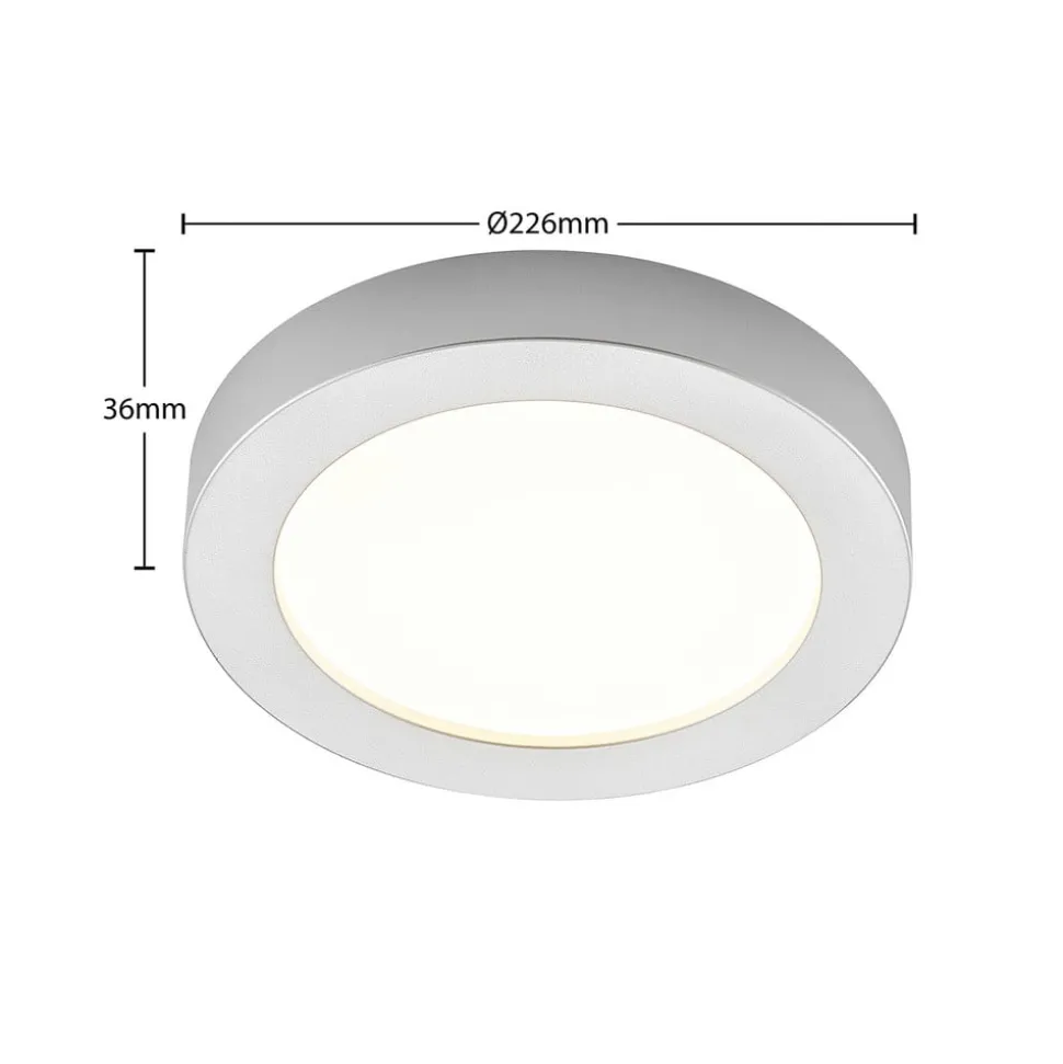 Prios LED plafondlamp Edwina, zilver, 23 cm, set van 10