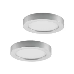 Prios LED plafondlamp Edwina, zilver, 23 cm, set van 2