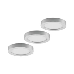 Prios LED plafondlamp Edwina, zilver, 23 cm, set van 3