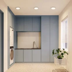 Prios LED plafondlamp Edwina, zilver, 23 cm, set van 3