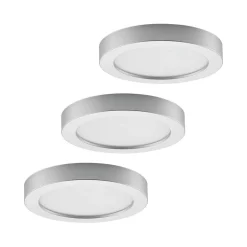 Prios LED plafondlamp Edwina, zilver, 25 cm, set van 3