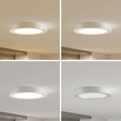 Prios LED plafondlamp Edwina, zilver, 25 cm, set van 3