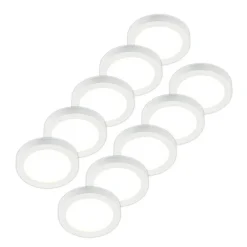 Prios LED plafondlamp Edwina, wit, 25 cm, set van 10