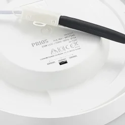 Prios LED plafondlamp Edwina, wit, 25 cm, set van 10