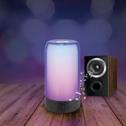 Prios LED tafellamp Valtari, wit, hoogte 19 cm, RGB