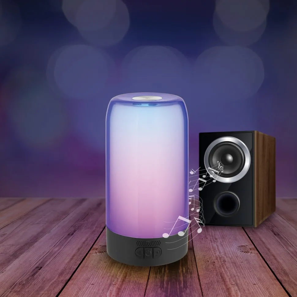 Prios LED tafellamp Valtari, wit, hoogte 19 cm, RGB