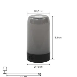 Prios LED tafellamp Valtari, wit, hoogte 19 cm, RGB