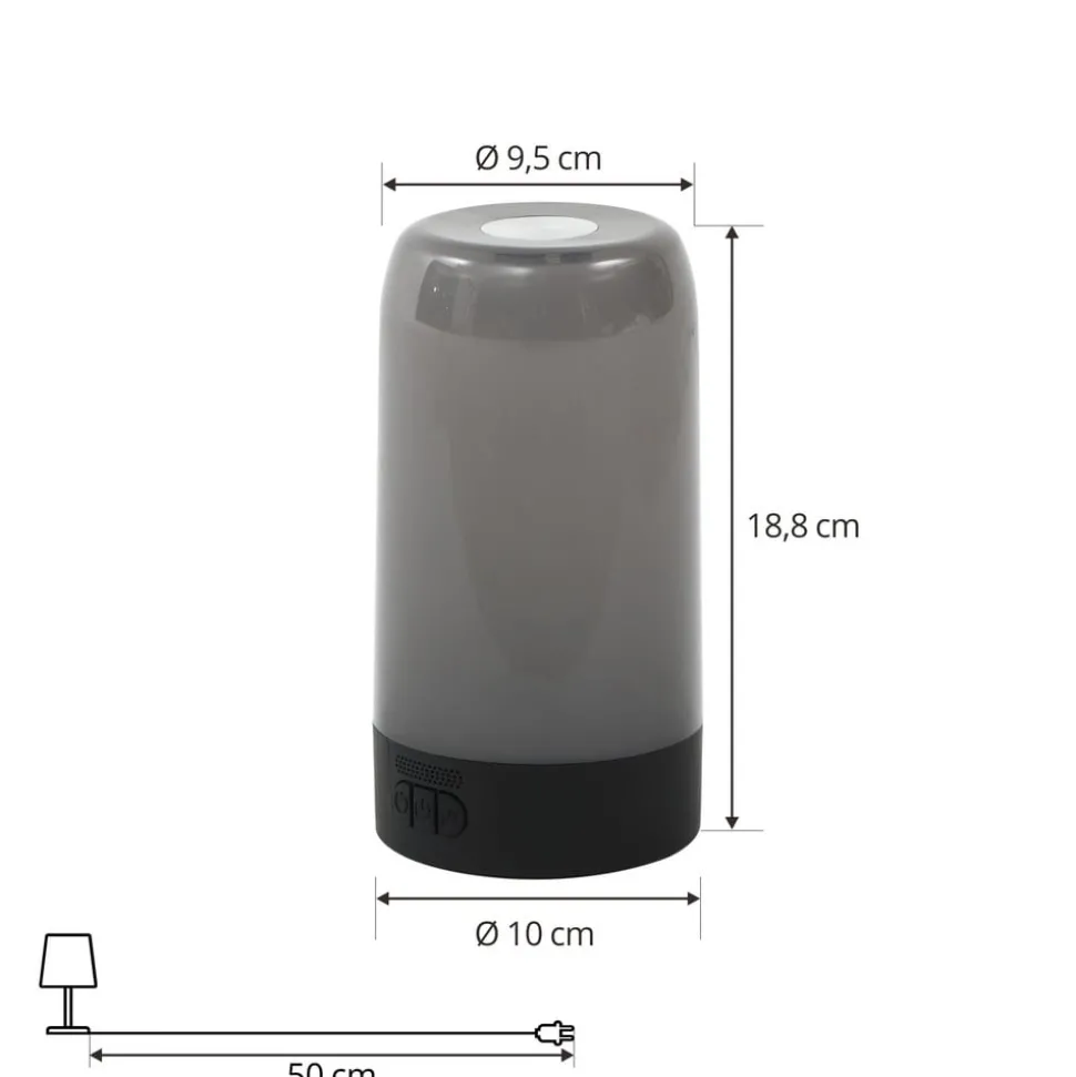 Prios LED tafellamp Valtari, wit, hoogte 19 cm, RGB