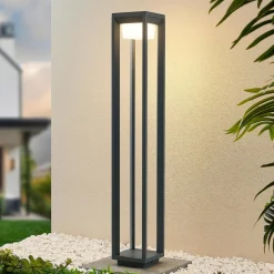 Prios LED tuinpadverlichting Gamion, 90 cm, antraciet, metaal, IP54