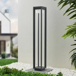 Prios LED tuinpadverlichting Gamion, 90 cm, antraciet, metaal, IP54