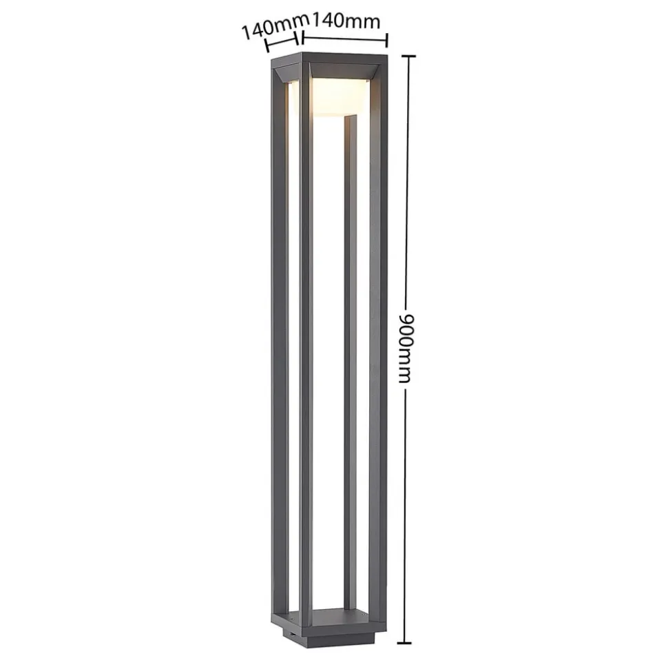 Prios LED tuinpadverlichting Gamion, 90 cm, antraciet, metaal, IP54
