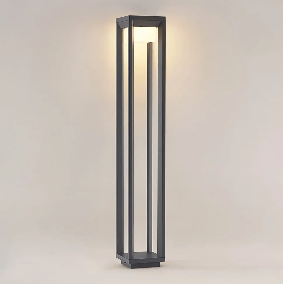 Prios LED tuinpadverlichting Gamion, 90 cm, antraciet, metaal, IP54