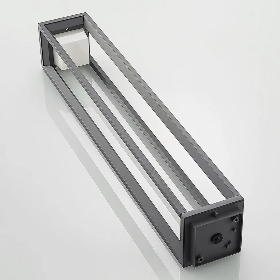 Prios LED tuinpadverlichting Gamion, 90 cm, antraciet, metaal, IP54