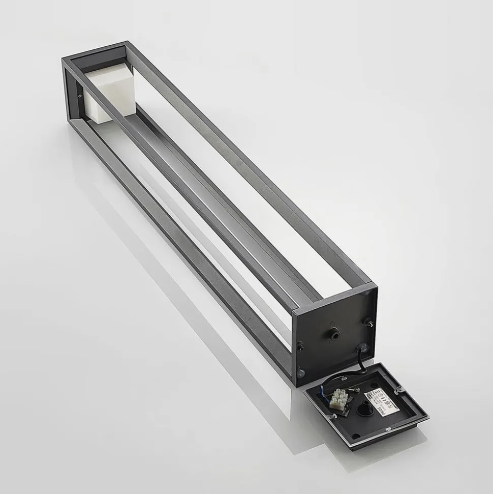 Prios LED tuinpadverlichting Gamion, 90 cm, antraciet, metaal, IP54