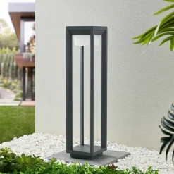 Prios LED tuinpadverlichting Gamion, 60 cm, antraciet, metaal, IP54