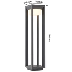 Prios LED tuinpadverlichting Gamion, 60 cm, antraciet, metaal, IP54