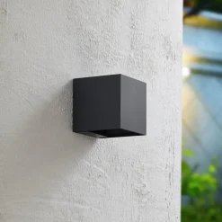 Prios LED wandlamp op zonne-energie Lius, hoogte 15 cm, bewegingsmelder