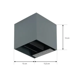 Prios LED wandlamp op zonne-energie Lius, hoogte 15 cm, bewegingsmelder