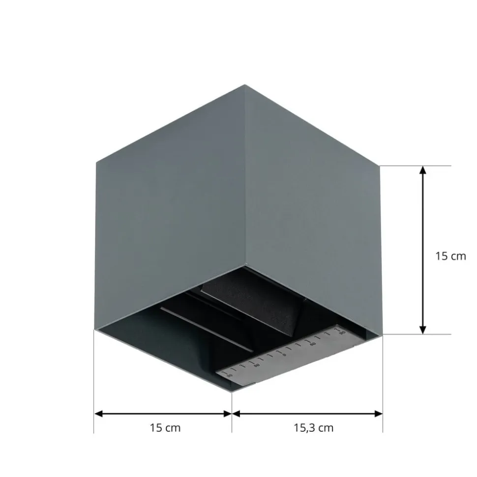 Prios LED wandlamp op zonne-energie Lius, hoogte 15 cm, bewegingsmelder