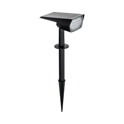 Prios LED zonnespot Helier, 49 cm, zwart, grondspies